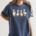Just A Bookish Goose Goose Book LoverSilly Goose Book Club Women's Comfort Colors T-Shirt Moss