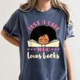 Just a Girl Who Loves Books African American Book Nerd Lover Women's Comfort Colors T-Shirt Moss