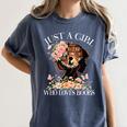 Just A Girl Who Loves Books Book Lover Reading For Women Women's Comfort Colors T-Shirt Moss Just A Girl Who Loves Books Book Lover Reading For Women Women's Comfort Colors T-Shirt Moss