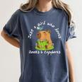Just a Girl Who Loves Books And Capybaras Women's Comfort Colors T-Shirt Moss Just a Girl Who Loves Books And Capybaras Women's Comfort Colors T-Shirt Moss