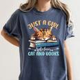 Just a Girl Who Loves Cats And Books Kitties Pet Art Lover Women's Comfort Colors T-Shirt Moss