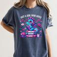 Just A Girl Who Loves Dragons And Books Cute Dragon Reading Premium Tri-Blend Women's Comfort Colors T-Shirt Moss