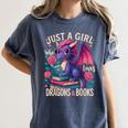 Just a Girl Who Loves Dragons And Books Dragon Women's Comfort Colors T-Shirt Moss Just a Girl Who Loves Dragons And Books Dragon Women's Comfort Colors T-Shirt Moss