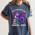 Just a Girl Who Loves Dragons And Books Reading Women's Comfort Colors T-Shirt Moss Just a Girl Who Loves Dragons And Books Reading Women's Comfort Colors T-Shirt Moss