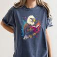 Kawaii Eagle Reads Book Reading Library Book Bookworm Women's Comfort Colors T-Shirt Moss