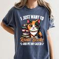 Kawaii Feline Book Reading Read Books Pet My Calico Cat Men Women Women's Comfort Colors T-Shirt Moss
