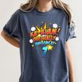 Kids Ka-Blam 7 Year Old Boys 7th Birthday Comic Book Super Hero Women's Comfort Colors T-Shirt Moss Kids Ka-Blam 7 Year Old Boys 7th Birthday Comic Book Super Hero Women's Comfort Colors T-Shirt Moss