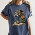 Leopard Book Flower Women's Comfort Colors T-Shirt Moss
