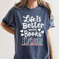 Librarian Library Books Reading Reader Women's Comfort Colors T-Shirt Moss