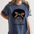 Librarian Teacher Messy Bun Life Book Library Back To School Women's Comfort Colors T-Shirt Moss
