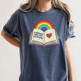 Libraries Are For Everyone Book LGBTQ Ally Gay Pride Month Women's Comfort Colors T-Shirt Moss