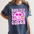 Library Book Fair Queen Vibe Groovy Tie Dye School Reading Women's Comfort Colors T-Shirt Moss Library Book Fair Queen Vibe Groovy Tie Dye School Reading Women's Comfort Colors T-Shirt Moss