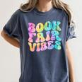 Library Book Fair Vibe Tie Dye School Reading Nostalgic Women's Comfort Colors T-Shirt Moss Library Book Fair Vibe Tie Dye School Reading Nostalgic Women's Comfort Colors T-Shirt Moss