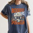 Library Halloween Book Lover Ghost With Books Women's Comfort Colors T-Shirt Moss