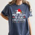 Most Likely To Read A Book On Christmas Family Matching Women's Comfort Colors T-Shirt Moss