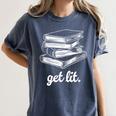 Get Lit Books Women's Comfort Colors T-Shirt Moss