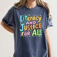 Literacy And Justice For All Protect Banned Books Library Women's Comfort Colors T-Shirt Moss