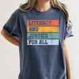 Literacy And Justice For All Stop Book Banning Banned Books Women's Comfort Colors T-Shirt Moss Literacy And Justice For All Stop Book Banning Banned Books Women's Comfort Colors T-Shirt Moss