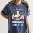 Little Miss 100 Days Smarter Cute Goose Reading Books Girls Women's Comfort Colors T-Shirt Moss Little Miss 100 Days Smarter Cute Goose Reading Books Girls Women's Comfort Colors T-Shirt Moss