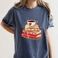 Love Book Coffee Heart Coquette Bow Valentines Day Women's Comfort Colors T-Shirt Moss Love Book Coffee Heart Coquette Bow Valentines Day Women's Comfort Colors T-Shirt Moss