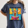 Love Reading And Giraffes Cute Giraffe Reading Book Lovers Women's Comfort Colors T-Shirt Moss Love Reading And Giraffes Cute Giraffe Reading Book Lovers Women's Comfort Colors T-Shirt Moss