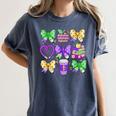 Mardi Gras Teacher Coquette Bow Pencil Apple Book Women Girl Women's Comfort Colors T-Shirt Moss Mardi Gras Teacher Coquette Bow Pencil Apple Book Women Girl Women's Comfort Colors T-Shirt Moss