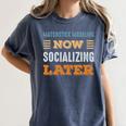Matchstick Modeling Now Minimal Socializing Introvert Women's Comfort Colors T-Shirt Moss