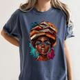 Melanin Girl Afro Book Lover Librarian Teacher Student Women's Comfort Colors T-Shirt Moss