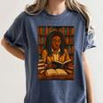 Melanin Girl Locs Book Lover Librarian Teacher Student Women's Comfort Colors T-Shirt Moss