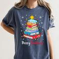 Merry Bookmas Book Christmas Tree Lights Xmas Men Women Kids Women's Comfort Colors T-Shirt Moss Merry Bookmas Book Christmas Tree Lights Xmas Men Women Kids Women's Comfort Colors T-Shirt Moss