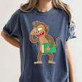 Monkey With a Book Women's Comfort Colors T-Shirt Moss