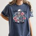 Morally Grey Skeleton Reading Smut Smutty Spicy Books Lover Women's Comfort Colors T-Shirt Moss Morally Grey Skeleton Reading Smut Smutty Spicy Books Lover Women's Comfort Colors T-Shirt Moss