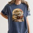 Nerdy Bearded Dragon Glasses Book Reading Women's Comfort Colors T-Shirt Moss