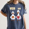 How Many Nights Reading Goose Book Lover Reader Women's Comfort Colors T-Shirt Moss