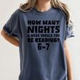 How Many Nights A Week Should You Be Reading 6-7 Book Lover Women's Comfort Colors T-Shirt Moss