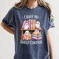 I Have No Shelf Control Ghost Reading Books Pun Women's Comfort Colors T-Shirt Moss