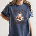 North Pole Book Club Hot Cocoa Served Daily Librarian Xmas Women's Comfort Colors T-Shirt Moss