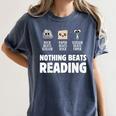 Nothing Beats Reading Librarian Book Bookworm Women's Comfort Colors T-Shirt Moss