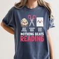 Nothing Beats Reading Rock Paper Scissors Book Lover Library Women's Comfort Colors T-Shirt Moss