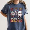 Nothing Goes Beyond Reading Rock Paper Scissors Book Women's Comfort Colors T-Shirt Moss