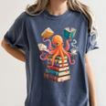 Octopus Book Reading Book Reader Ocean Octopus Women's Comfort Colors T-Shirt Moss