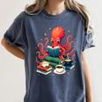 Octopus Reading Books Tea Coffee Women's Comfort Colors T-Shirt Moss