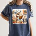 Owl Learning To Cook With Cookbook Chef Apron Stove Cooking Women's Comfort Colors T-Shirt Moss