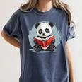 Panda With Book For Reading Enthusiasts Women's Comfort Colors T-Shirt Moss