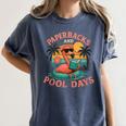 Paperbacks And Pool Days Flamingo Reading Summer Vibes Books Women's Comfort Colors T-Shirt Moss