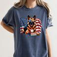 Patriotic German Shepherd Dog Books Baseball American Flag Women's Comfort Colors T-Shirt Moss
