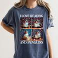 Penguin Love Reading And Penguins Child Book Lover Women's Comfort Colors T-Shirt Moss