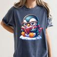 Penguin Reading a Book Animal Women's Comfort Colors T-Shirt Moss Penguin Reading a Book Animal Women's Comfort Colors T-Shirt Moss