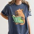 Pet Capybara Is Reading Library Capy Word Book Day Teacher Men Women Kids Women's Comfort Colors T-Shirt Moss Pet Capybara Is Reading Library Capy Word Book Day Teacher Men Women Kids Women's Comfort Colors T-Shirt Moss