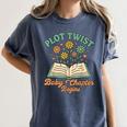 Pregnancy Announcement Book Lover Reveal Pregnant Women's Comfort Colors T-Shirt Moss